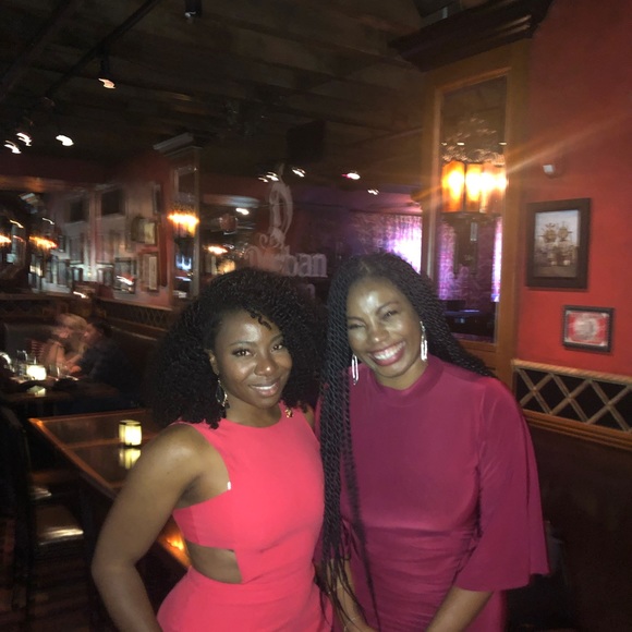 BCBG cut out jumpsuit available in red and black. - Picture 4 of 4